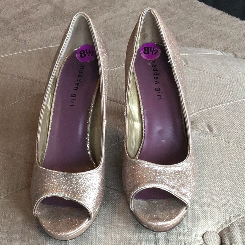 Madden Girl glitter peep toe heels